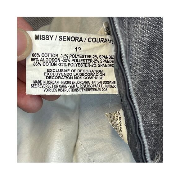 Gloria Vanderbilt Jeans Women's 12 Gray Denim Stretch High-Rise Straight Leg - Picture 6 of 9